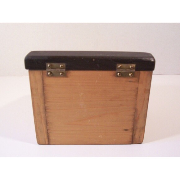 Vintage Recipe Card File Box 70s Hinged Lid Country Farmhouse - Picture 4 of 5